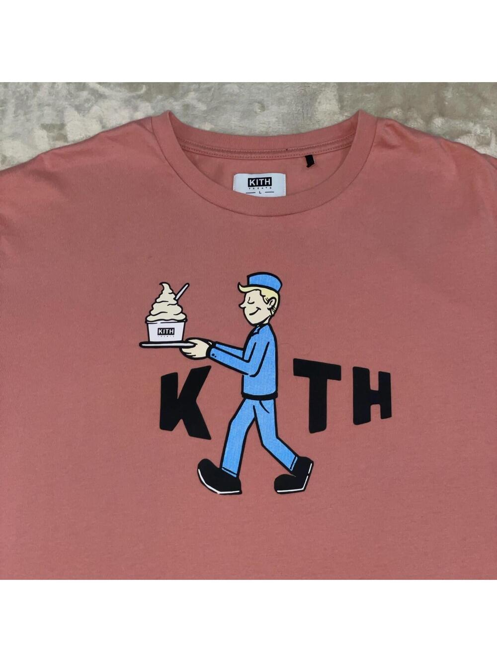 KITH Treats Delivery Postmates Cereal Box Tee Salmon Salmon Pink T Shirt SLD